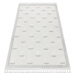 Carpet YOYO GD62 white / grey - Clouds for children, structural, sensory Fringes