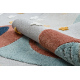 Carpet YOYO GD55 grey / blue - Stars, rocket for children, structural, sensory Fringes