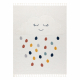 Koberec YOYO GD63 biele / tmavo modrá - Oblak, kvapky pre deti, štrukturálny, senzorický Strapce