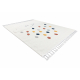 Tappeto YOYO GD63 bianco / blu scuro - Nuvola, gocce per bambini, strutturali, sensoriali Frange 