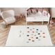 Tappeto YOYO GD63 bianco / blu scuro - Nuvola, gocce per bambini, strutturali, sensoriali Frange 