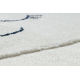 Tappeto YOYO GD63 bianco / blu scuro - Nuvola, gocce per bambini, strutturali, sensoriali Frange 