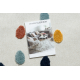 Tappeto YOYO GD63 bianco / blu scuro - Nuvola, gocce per bambini, strutturali, sensoriali Frange 