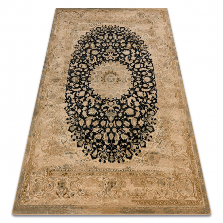 Wool carpet SUPERIOR Piemonte Rosette beige / navy