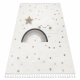 Tappeto YOYO EY78 bianco / beige - Nuvola, Arcobaleno, punti per bambini, strutturali, sensoriali Frange 