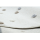Matta YOYO EY78 vit / beige - Moln, Regnbåge, prickar för barn, strukturella, sensoriska fransar