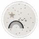 Tappeto YOYO EY78 cerchio bianco / beige - Nuvola, Arcobaleno, punti per bambini, strutturali, sensoriali Frange 