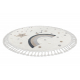 Tappeto YOYO EY78 cerchio bianco / beige - Nuvola, Arcobaleno, punti per bambini, strutturali, sensoriali Frange 