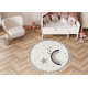 Tappeto YOYO EY78 cerchio bianco / beige - Nuvola, Arcobaleno, punti per bambini, strutturali, sensoriali Frange 