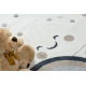 Tappeto YOYO EY78 cerchio bianco / beige - Nuvola, Arcobaleno, punti per bambini, strutturali, sensoriali Frange 