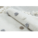 Tappeto YOYO EY78 cerchio bianco / beige - Nuvola, Arcobaleno, punti per bambini, strutturali, sensoriali Frange 