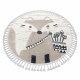 Tappeto YOYO EY80 cerchio bianco / beige - Volpe per bambini, strutturali, sensoriali Frange 