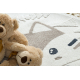 Tapis YOYO EY80 cercle blanc / beige - Renarde en peluche pour enfants, structurelles et sensorielles Franges