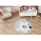 Tappeto YOYO EY81 cerchio grigio / bianco - Orso, montagne per bambini, strutturali, sensoriali Frange 