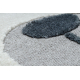 Carpet YOYO EY81 circle grey / white- Bear, mountains for children, structural, sensory Fringes