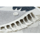 Tappeto YOYO EY81 cerchio grigio / bianco - Orso, montagne per bambini, strutturali, sensoriali Frange 
