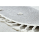 Tappeto YOYO EY81 cerchio grigio / bianco - Orso, montagne per bambini, strutturali, sensoriali Frange 