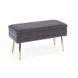 Velvet bench VELVA grey / gold 