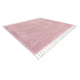 Covor Berber 9000 pătrat roz Franjuri shaggy