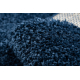 Covor Berber 9000 pătrat albastru inchis Franjuri shaggy