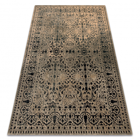 Wool carpet SUPERIOR Perona Frame, ornament, oriental - iron, green