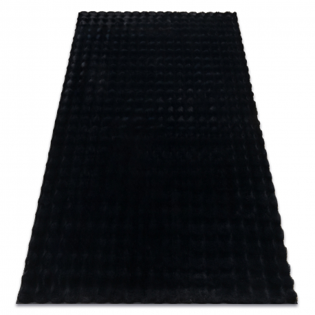 Carpet BUBBLE black 25 IMITATION OF RABBIT FUR 3D structural