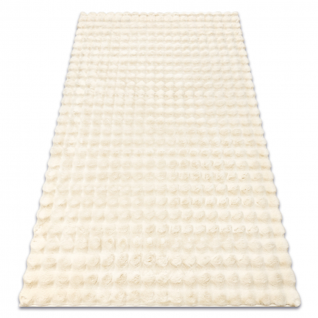 Carpet BUBBLE ivory 12 IMITATION OF RABBIT FUR 3D structural