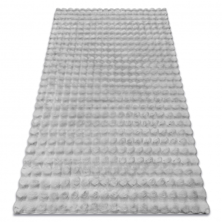 Carpet BUBBLE silver 21 IMITATION OF RABBIT FUR 3D structural