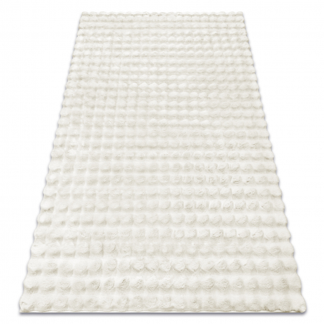 Carpet BUBBLE white 11 IMITATION OF RABBIT FUR 3D structural