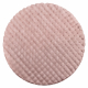 Tappeto BUBBLE cerchio rosa cipria 45 IMITAZIONE PELLICCIA DI CONIGLIO 3D strutturale
