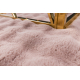 Килим BUBBLE коло пудровий рожевий 45 ІМІТАЦІЯ ХУТРА КРОЛИКА 3D структурний