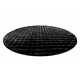 Tappeto BUBBLE cerchio nero 25 IMITAZIONE PELLICCIA DI CONIGLIO 3D strutturale