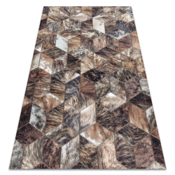 Carpet PATCHWORK 21715 brown - Cowhide, Diamonds