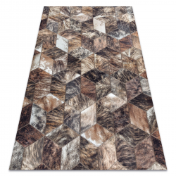 Koberec PATCHWORK 21715 hnedý - Hovädzia koža, Diamanty