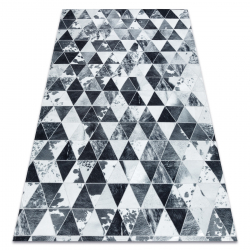 Koberec PATCHWORK 21722 šedá - Hovězí kůže, Trojúhelníky