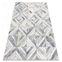 Paklājs PATCHWORK 21721 bēšs / pelēks - Govs āda, ģeometrisks 