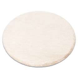 Modern carpet TEDDY NEW sand 52 circle shaggy, plush, very thick beige