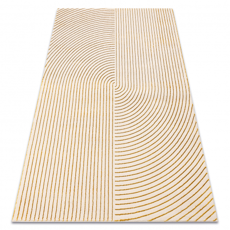 Moderne tæppe PRØVE Naxos A0115 full embosy, Geometrisk - strukturelt, creme / guld