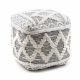 Pouffe SQUARE 50 x 50 x 50 cm Boho, rhombuses 22297 footrest, for sitting anthracite / cream