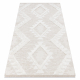 Teppich ÖKO SISAL BOHO MOROC Diamanten 22312 Franse - strukturell beige / creme, recycelter Teppich