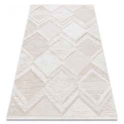 Tæppe MOROC 22314 økologiske, EKO SISAL romber, zigzag, boho - strukturel beige / fløde
