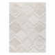 Tappeto ECO SIZAL MOROC 22314 rombi, zigzag, boho franges - strutturale beige / crema