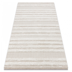 Teppe ECO SISAL MOROC 22329 sikksakk, linjer Boho frynser - strukturell beige / krem