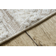 Matta ECO SISAL MOROC 22329 sicksack, linjer boho fringe - strukturell beige / grädde