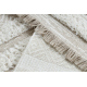Carpet ECO SISAL MOROC 22329 zigzag, lines boho fringe - structural beige / cream