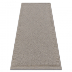Tapis en laine VILLA 7636/68400 Zigzag SIZAL, tissé à plat beige foncé