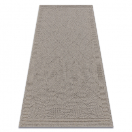 Tappeto in lana VILLA 7636/68400 Zigzag SIZAL, tessitura piatta beige scuro