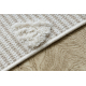 Carpet ECO SISAL MOROC 22321 Triangles, zigzag boho fringe - structural beige / cream