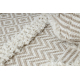 Carpet ECO SISAL MOROC 22321 Triangles, zigzag boho fringe - structural beige / cream