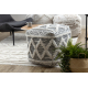 Pouffe SQUARE 50 x 50 x 50 cm Boho, rhombuses 22297 footrest, for sitting anthracite / cream